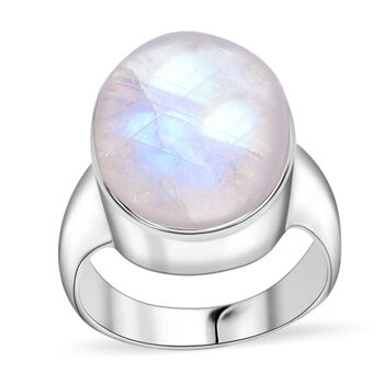 Royal Bali - Regenbogen Mondstein Ring 925 Silber (Gr&ouml;&szlig;e 17.00) ca. 22.77 ct