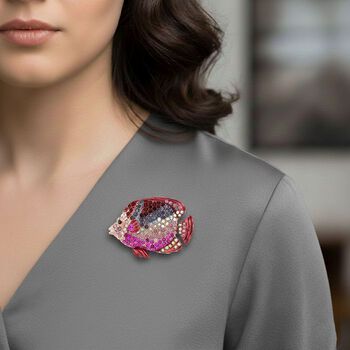 Mehrfarbiger Kristall Strau&szlig; Brosche, Rose