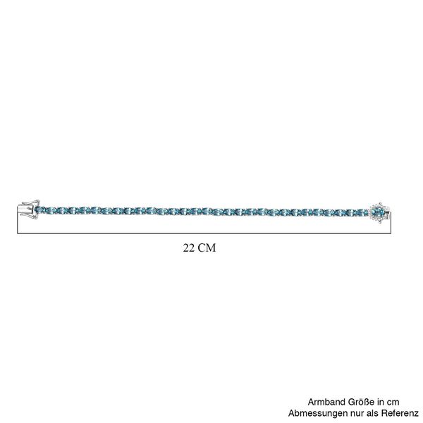 D'Joy Blauer Zirkon Armband ca. 20 cm 925 Silber rhodiniert ca. 25,79 ct. image number 5