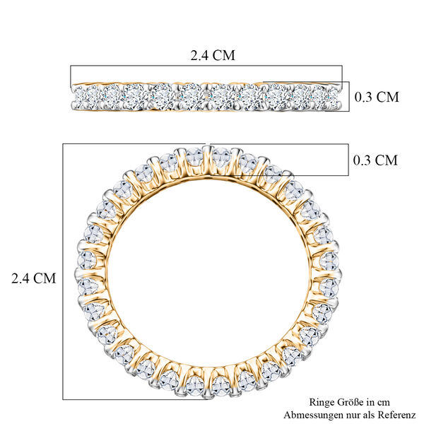 LUXURIANT DIAMOND - Lab Grown Diamant SI-GH Ring 925 Silber 750 Gelbgold vermeil (Gr&ouml;&szlig;e 19.00) ca. 1,02 ct image number 5
