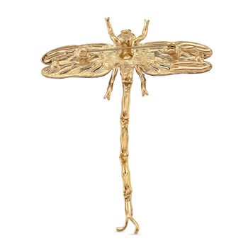 Schwarze Kristall Libelle Brosche emailliert