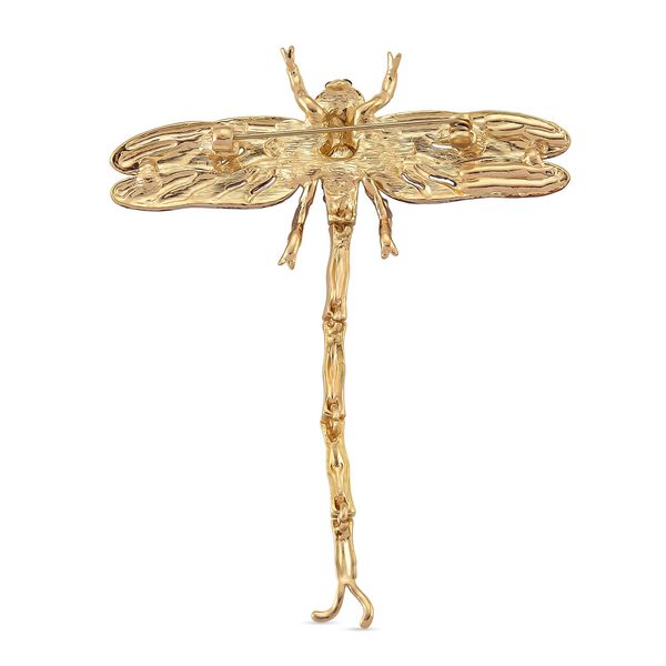 Schwarze Kristall Libelle Brosche emailliert image number 4