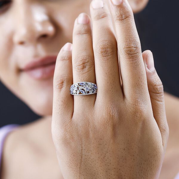 Tansanit und Zirkon Ring - 1,06 ct. image number 3
