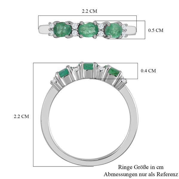 AAA Smaragd und Zirkon Ring - 0,52 ct. image number 7