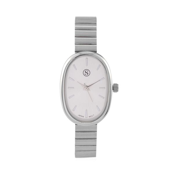 STRADA - Elegante Armbanduhr mit Japanischem PC21S Werk, Stahlsonnenschliff-Zifferblatt und Edelstahlarmband, Reiner Edelstahl, 19 cm image number 0