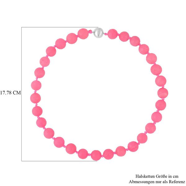 Gef&auml;rbte rosa Jade Halskette, (13-15mm), ca. 50 cm, 925 Silber, ca. 684.00 ct image number 4