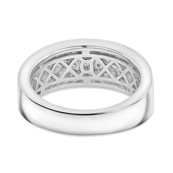 Moissanit Ring 925 Silber rhodiniert (Gr&ouml;&szlig;e 17.00) ca. 0,76 ct