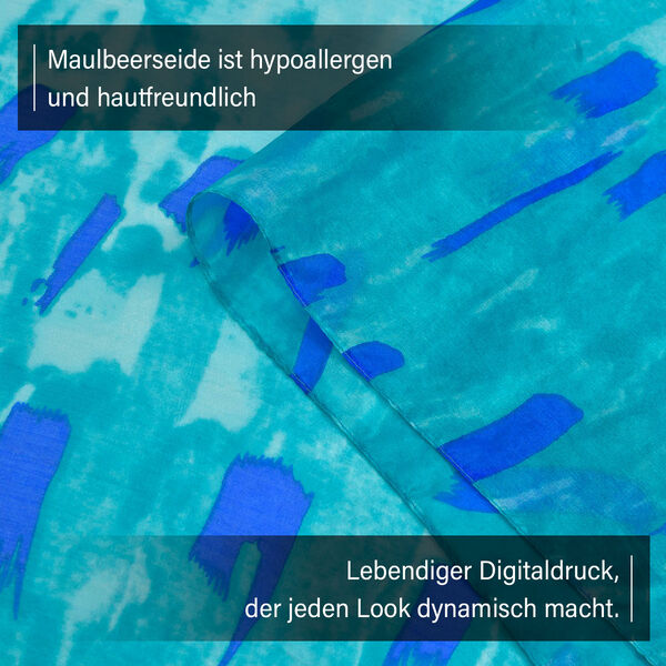 LA MAREY - Chiffonschal aus 100% Maulbeerseide mit Abstraktem Kunstdesign image number 3