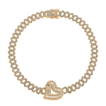 Wei&szlig;er Kristall Halskette ca. 50 cm Std Gelb