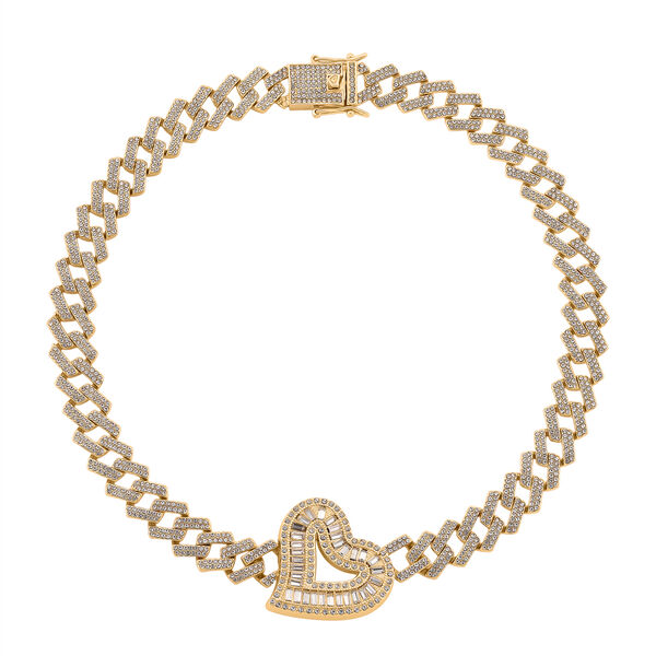 Wei&szlig;er Kristall Halskette ca. 50 cm Std Gelb image number 3