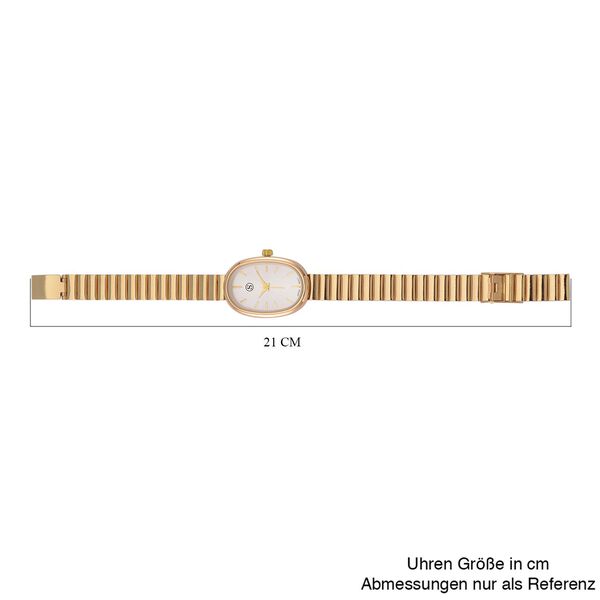 STRADA - Elegante Armbanduhr mit Japanischem Uhrwerk, Stahlsonnenschliff-Zifferblatt und Edelstahlarmband, Reiner Edelstahl, 19 cm, goldfarben image number 7