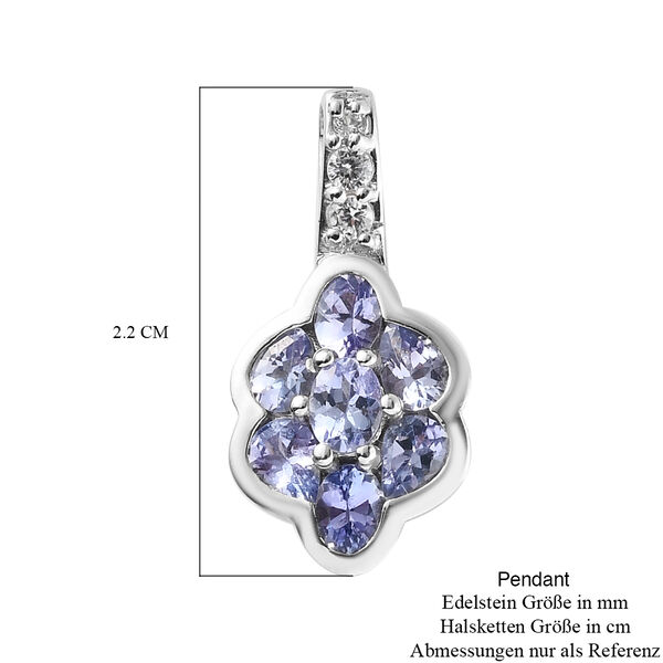 Tansanit und Zirkon-Anh&auml;nger, 925 Silber platiniert ca. 1,19 ct image number 6