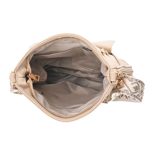 Elegante Umh&auml;ngetasche aus feinem Lederimitat mit Mehrfachf&auml;chern, 24x27 cm, Steingrau image number 6