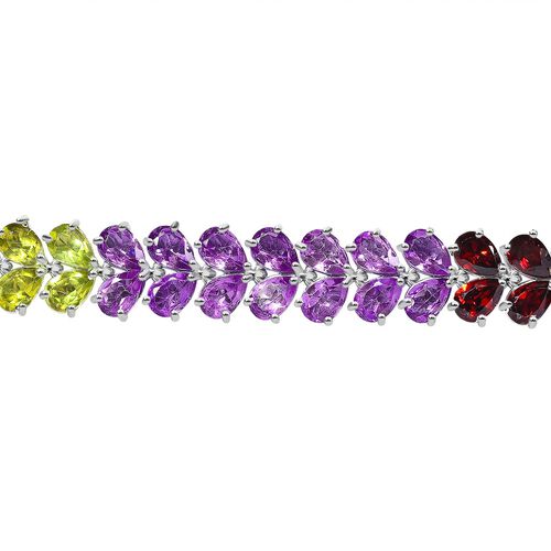 Mehrfarbiges Edelstein-Armband, 19 cm - 29,42 ct. image number 0