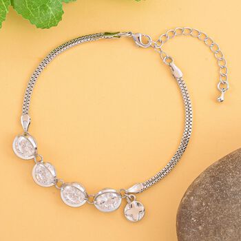 Wei&szlig;es Zirkonia Armband ca. 17.5+5 cm Reines Messing ca. 5.00 ct