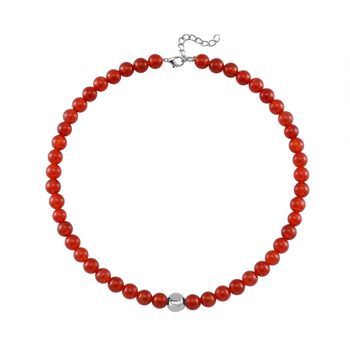 Rote Achat-Halskette, 50 cm - 365 ct.