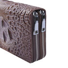 Brieftasche aus 100% echtem Leder mit Kroko-Prägung, Größe 20x5x12 cm, Braun image number 5