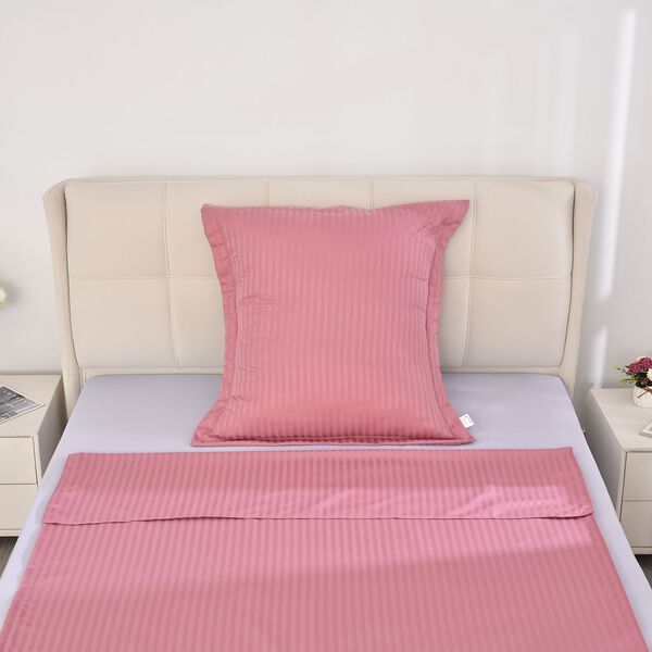 Bettwäsche-Set aus 80% Baumwolle mit Satin-Streifen, 135x200 cm und 80x80 cm, Rosa image number 5