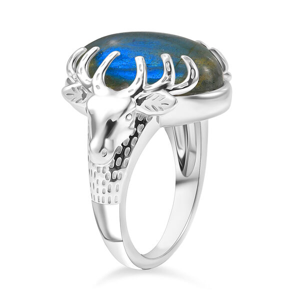 DER RENTIER RING D'Joy AAA Labradorit Ring 925 Silber rhodiniert (Gr&ouml;&szlig;e 18.00) ca. 8.00 ct image number 5