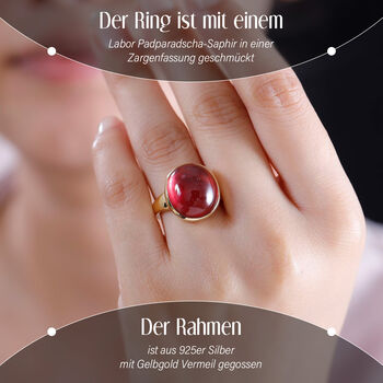 Labor Padparadscha-Saphir Ring - 16,57 ct.
