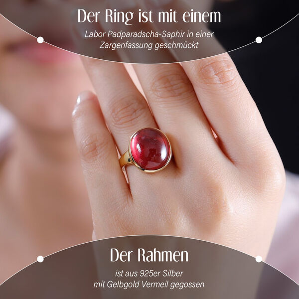 Labor Padparadscha-Saphir Ring - 16,57 ct. image number 3
