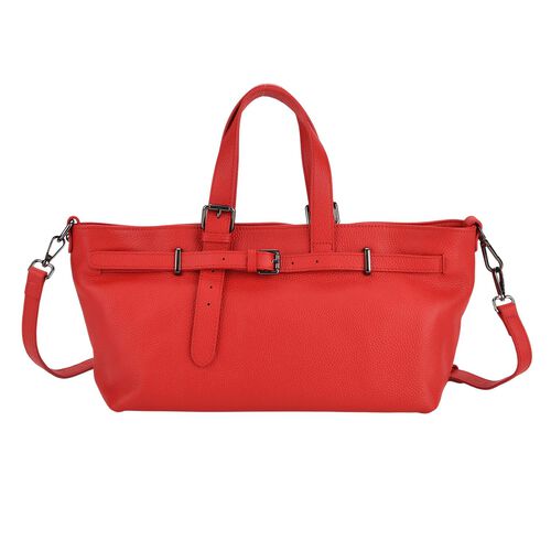 "lifestyle-Color:Red  size/Profile:Genuine Leather crossbody bag :wall(exterior);Genuine Leather. Lining(interior):polyester   Pockets(exterior):zipped-2;Pockets(interior):Zipped-2;slip-1 Measurement(cm): 32*12*19cm shoulder srap:130cm" image number 0