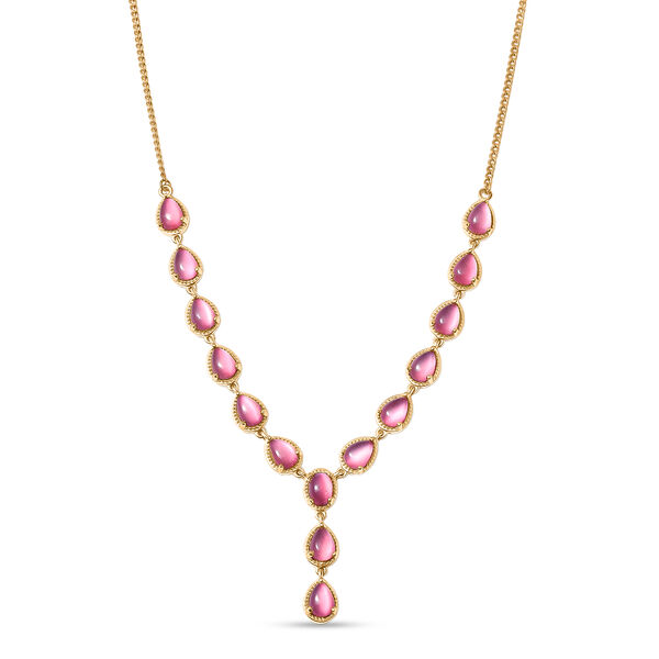 D'Joy Flamingo Mondstein Halskette ca. 45 cm 925 Silber 750 Gelbgold vermeil ca. 12,28 ct.