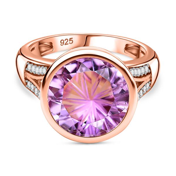 Rose De France Amethyst und Zirkon Ring - 6,06 ct.