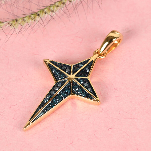 Diamant Anh&auml;nger 925 Silber vergoldet ca. 0,15 ct image number 2