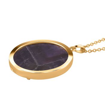 Afrikanischer Amethyst Schmuckset Eisen Gelbes Gold, Legierung Gelbes Gold, Edelstahl IP-Gelbbeschichtung ca. 75.00 ct