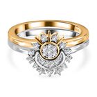 Weißer Zirkonia Schmuckset 925 Silber Gelbgold Vermeil, 925 Silber platiniert