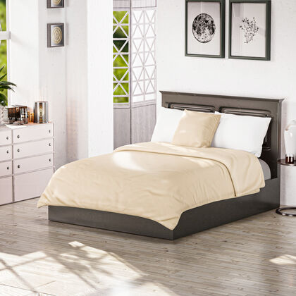 2er-Set Kupfer 135x200cm Bettbezug und 80x80cm Kopfkissenbezug, Elfenbein