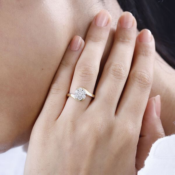 Moissanit Ring, 925 Silber, bicolor, (Größe 20.00) ca. 0.53 ct image number 4