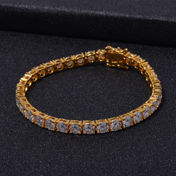 Moissanit Armband, 925 Silber Gelbgold Vermeil image number 2