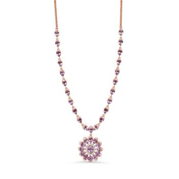 AA Rose De France Amethyst Halskette ca. 45 cm 925 Silber Ros&eacute;gold Vermeil ca. 25,54 ct.