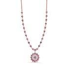 AA Rose De France Amethyst Halskette ca. 45 cm 925 Silber Roségold Vermeil ca. 25,54 ct.