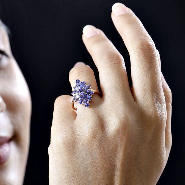 AAA Tansanit Ring, 375 Gold, (Größe 19.00) ca. 2.94 ct image number 9