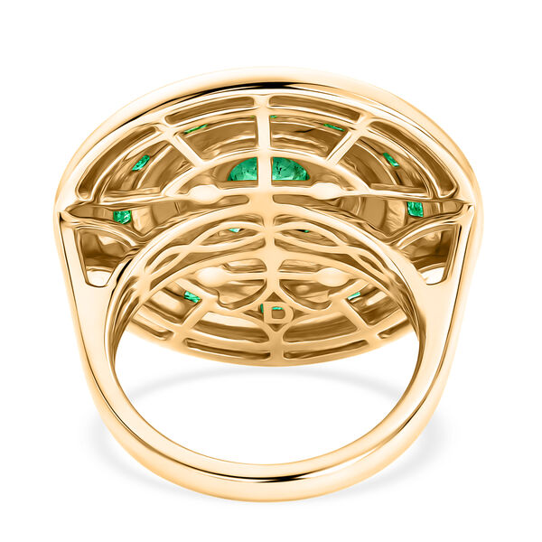 D'Joy AA Kagem Sambischer Smaragd Ring 925 Silber 750 Gelbgold vermeil (Gr&ouml;&szlig;e 19.00) (10-15 Werktage Lieferzeit) ca. 1.05 ct image number 5