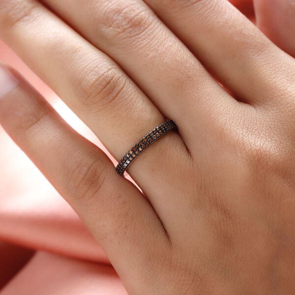 Roter Diamant-Ring, 925 Silber platiniert  ca. 0,25 ct image number 3