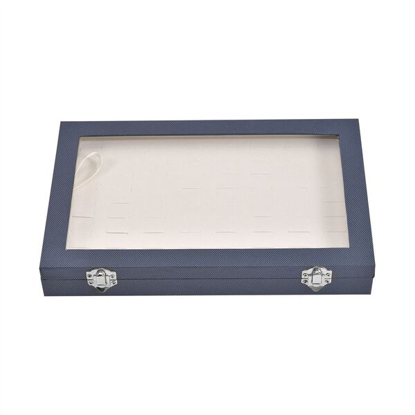 Moderne Ringschatulle mit Acryl-Fenster, 29x18.5x4cm, Blau image number 2