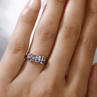 Tansanit und Zirkon-Ring, 925 Silber Gelbgold Vermeil  ca. 1,03 ct image number 2