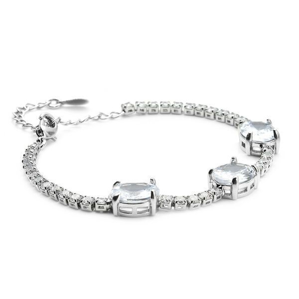 Glas und Zirkonia Armband 15 cm Messing image number 2