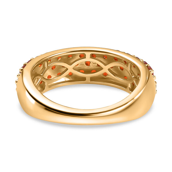 Mexikanischer Kirschfeueropal Ring 925 Silber 750 Gelbgold Vermeil (Gr&ouml;&szlig;e 18.00) ca. 1.29 ct image number 5