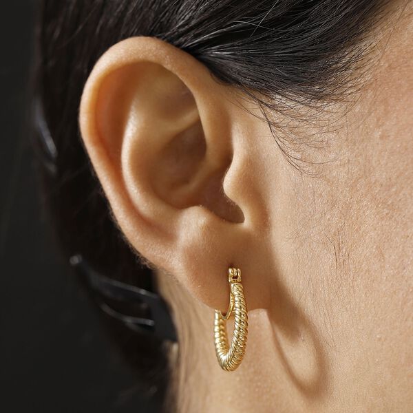 Reine Bronze 750 Gelb Vergoldet Ohrringe 6,29g image number 3