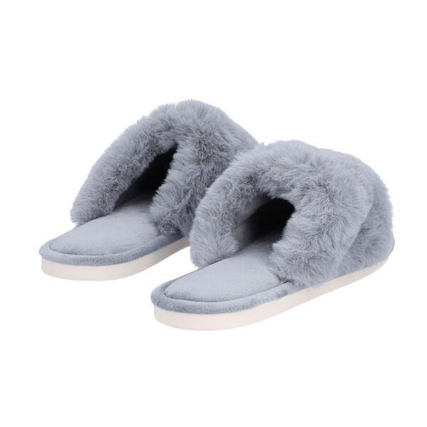 PREMIUM KOLLEKTION: Kunstfell Hausschuhe mit gepolsterter Sohle, Gr&ouml;&szlig;e 38-39, Grau image number 3