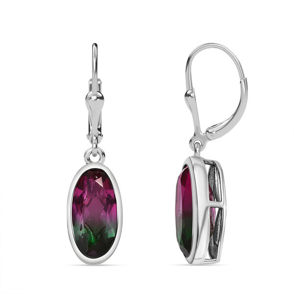 Wassermelonen-Quarz-Triplett Ohrringe 925 Silber platiniert ca. 6,78 ct image number 4