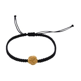 Flexibles Fadenarmband mit Gänseblümchen-Anhänger in 999 Gold, 19cm