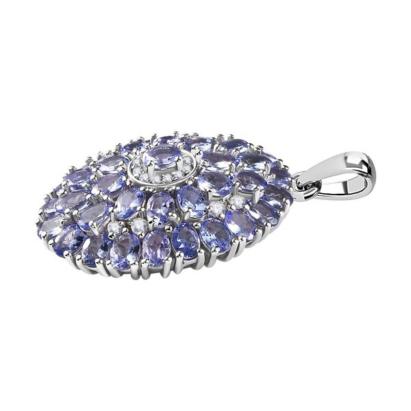 Tansanit, Weißer Zirkon Anhänger, 925 Silber platiniert ca. 6.28 ct image number 3