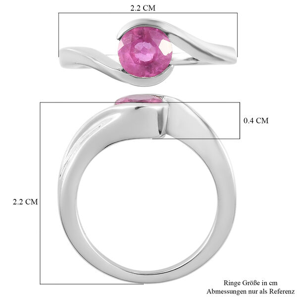 Premium Ilakaka Rosa Saphir Bypass-Solit&auml;r-Ring, 925 Silber platiniert, 1,19 ct. image number 7
