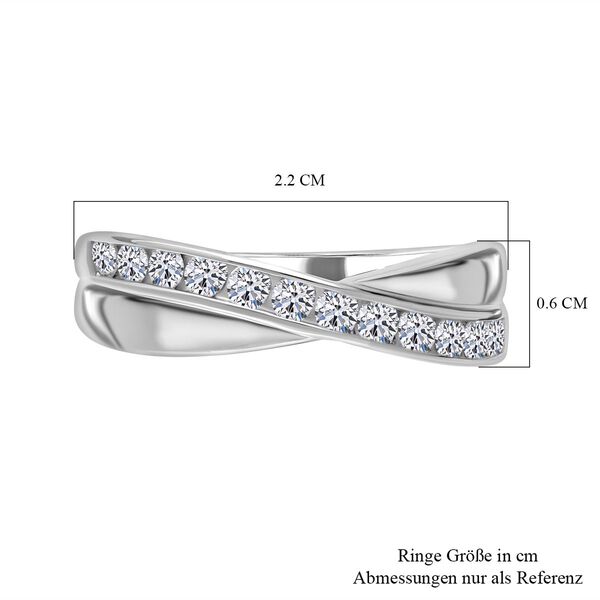 LUXURIANT SI-GH Labor Diamant Ring, 925 Silber platiniert - 0,50 ct. image number 3